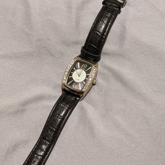 Retro Quartz Birthstone Watch Leather Band Black Pink Red Purple Yellow Blue - Picture 3 of 14